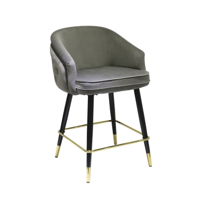 LA Furniture Elliot Contemporary Grey & Black/Gold Dining Bar Stool (Set of 2) VGSWSBC432-DKGRY-BS Contemporary Style by Vig Furnitrue Number 77787Z Catch Home Goods