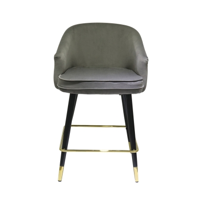 LA Furniture Elliot Contemporary Grey & Black/Gold Dining Bar Stool (Set of 2) VGSWSBC432-DKGRY-BS Contemporary Style by Vig Furnitrue Number 77787Z Catch Home Goods