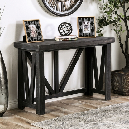 Furniture Of America Halton Hills Rustic Charcoal Sofa Table Model EM4001DG-S
