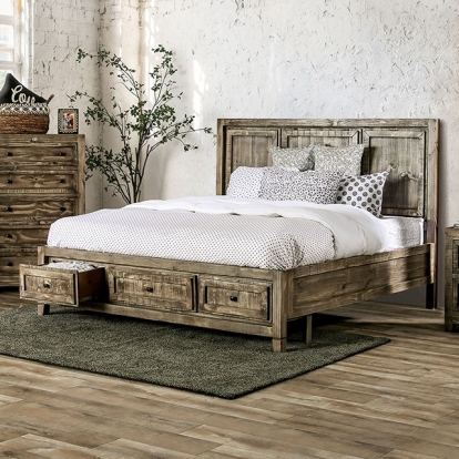 Furniture Of America Oakridge Rustic Ash Brown Bed Model EM7074BR-E.King Bed