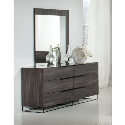 LA Furniture Enzo Italian Modern Grey Oak Mirror VGACENZO-MIR Contemporary Style by Vig Furnitrue Number 72715 Catch Home Goods