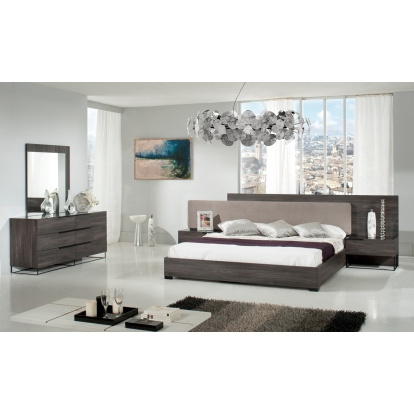 LA Furniture California King Enzo Italian Modern Grey Oak & Fabric Bedroom Set VGACENZO-SET-CK Contemporary Style by Vig Furnitrue Number 78233 Catch Home Goods