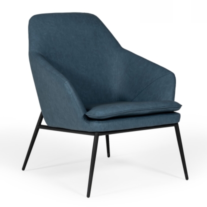 LA Furniture Esteban Industrial Blue Eco-Leather Accent Chair VGBNEC-068-BLU Contemporary Style by Vig Furnitrue Number 76345 Catch Home Goods