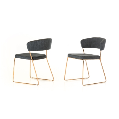LA Furniture Ashland Modern Grey & Rosegold Dining Chair (Set of 2) VGEUMC-8349CH-G-GRY Contemporary Style by Vig Furnitrue Number 71290Z Catch Home Goods