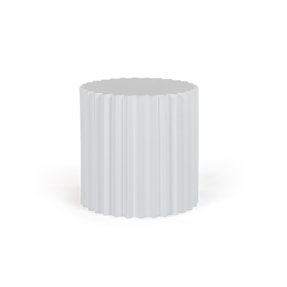 LA Furniture Evadale Modern White Concrete End Table VGGR-685156-WHT Contemporary Style by Vig Furnitrue Number 81849 Catch Home Goods