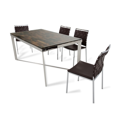 LA Furniture Santiago Modern Rectangular Wood Mosaic Dining Table VGEWF2193AB Contemporary Style by Vig Furnitrue Number 71344 Catch Home Goods