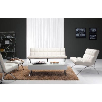LA Furniture Antimony Mid-Century White Leatherette Sofa Set VGEWF3085-WHT Contemporary Style by Vig Furnitrue Number 17437 Catch Home Goods
