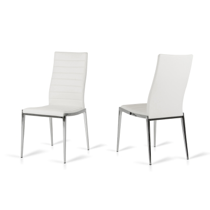 LA Furniture Libby Modern White Leatherette Dining Chair (Set of 2) VGEWF3195AB-WHT Contemporary Style by Vig Furnitrue Number 71342Z Catch Home Goods