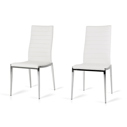 LA Furniture Libby Modern White Leatherette Dining Chair (Set of 2) VGEWF3195AB-WHT Contemporary Style by Vig Furnitrue Number 71342Z Catch Home Goods