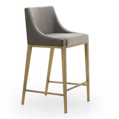 LA Furniture Fairview Contemporary Grey + Brass Counter Stool VGGA-6947CH-C-GRY-CS Contemporary Style by Vig Furnitrue Number 79756 Catch Home Goods
