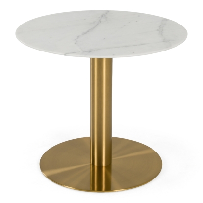 LA Furniture Fairway Glam White Marble and Brushed Gold Tall End Table VGEU-MC-6931BT-C Contemporary Style by Vig Furnitrue Number 83349 Catch Home Goods