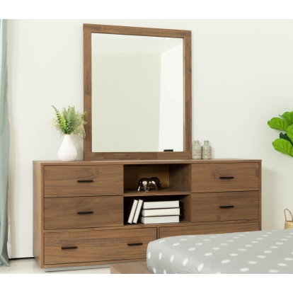 LA Furniture Fantasia Contemporary Walnut Mirror VGWDHL-W04-MIR-LTWLT Contemporary Style by Vig Furnitrue Number 78215 Catch Home Goods