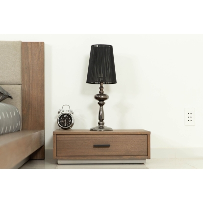 LA Furniture Eastern King Fantasia Contemporary Walnut & Grey Bed with Two Nightstands VGWDHL-W01-01-BED-2NS-LTWLT-EK Contemporary Style by Vig Furnitrue Number 78218 Catch Home Goods