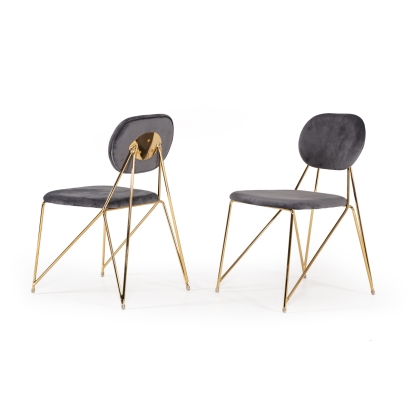 LA Furniture Carol Modern Grey Fabric Dining Chair (Set of 2) VGFH-FDC7020-GRY Contemporary Style by Vig Furnitrue Number 74550Z Catch Home Goods