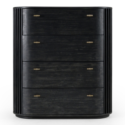 LA Furniture Fields Modern Black Acacia Chest VGWD-VGD2-TB04-BLK Contemporary Style by Vig Furnitrue Number 82588 Catch Home Goods