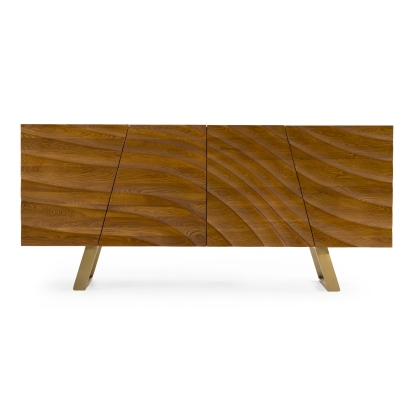LA Furniture Finley Mid-Century Walnut & Gold Buffet VGCSSB-16050-GLD Contemporary Style by Vig Furnitrue Number 75422 Catch Home Goods