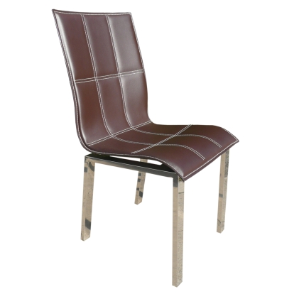 LA Furniture Waves Collection Modern Glass with Chrome Stainless Steel Dining Table VGGUWAVES Contemporary Style by Vig Furnitrue Number 12278 Catch Home Goods