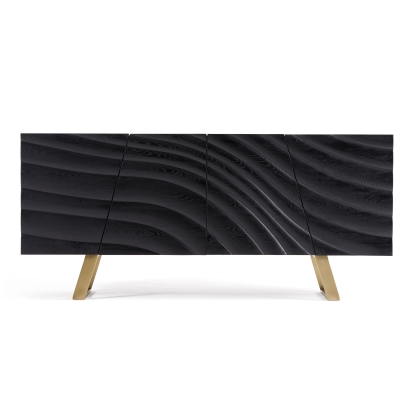 LA Furniture Finley Mid-Century Black & Gold Buffet VGCSSB-16050-BLK Contemporary Style by Vig Furnitrue Number 81727 Catch Home Goods