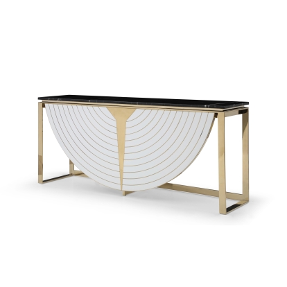 LA Furniture Flavio Gold + Marble Console Table VGVCK1896-WHT-CT Contemporary Style by Vig Furnitrue Number 78529 Catch Home Goods