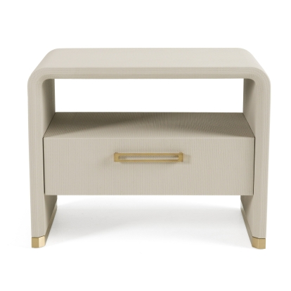 LA Furniture Florence Modern Beige Leatherette + Gold Nightstand VGVC-N2410 Contemporary Style by Vig Furnitrue Number 82675 Catch Home Goods