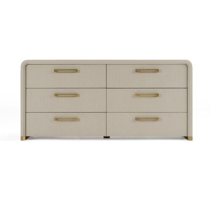 LA Furniture Florence Modern Beige Leatherette + Gold Dresser VGVC-J2410-D Contemporary Style by Vig Furnitrue Number 82676 Catch Home Goods