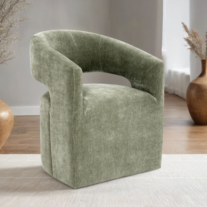 Furniture Of America Tresa Contemporary Green Arm Chair With Casters Model FM-AC3002GR