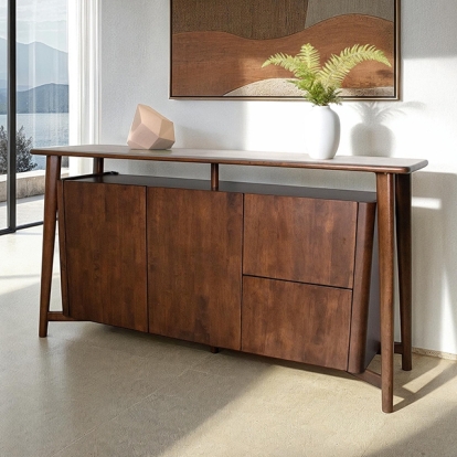 Furniture Of America Sargans Mid-Century Modern Rich Walnut 2-Door Sideboard Model FM30006WN-SV-PK