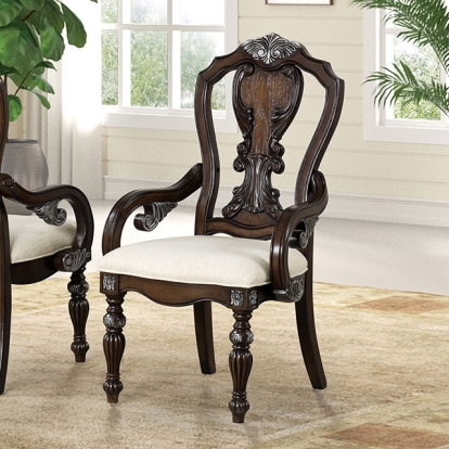 Furniture Of America Promenade Traditional Dark Brown Arm Chair (2/Ctn) Model FM31002DB-AC-2PK