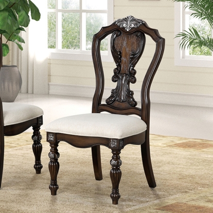 Furniture Of America Promenade Traditional Dark Brown Side Chair (2/Ctn) Model FM31002DB-SC-2PK
