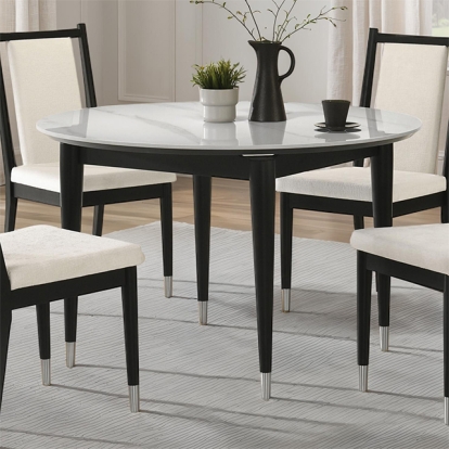 Furniture Of America Maidstone Contemporary Black/White Round Dining Table Model FM32001BK-RT