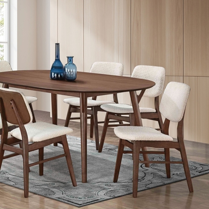 Furniture Of America Uzwil Mid-Century Modern Walnut Dining Table Model FM3214WN-T