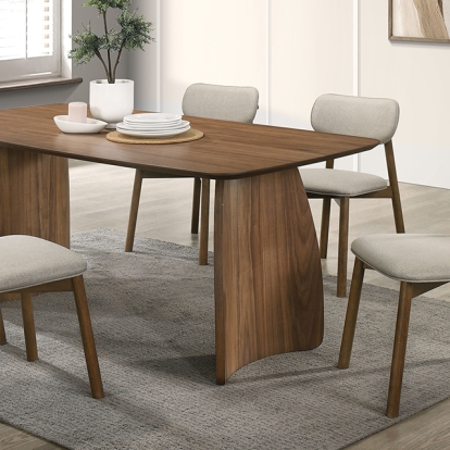 Furniture Of America Alnwick Mid-Century Modern Walnut/Beige Dining Table Model FM3217WN-T-TABLE