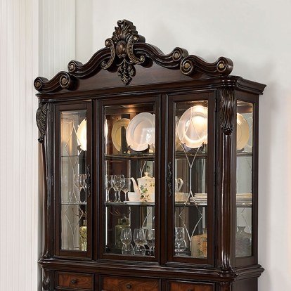Furniture Of America Manzanita Traditional Dark Cherry Hutch & Buffet Model FM3261CH-HB-SET