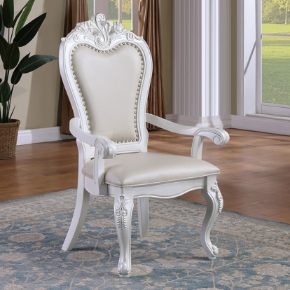Furniture Of America Manzanita Traditional White Arm Chair Model FM3261WH-AC-2PK