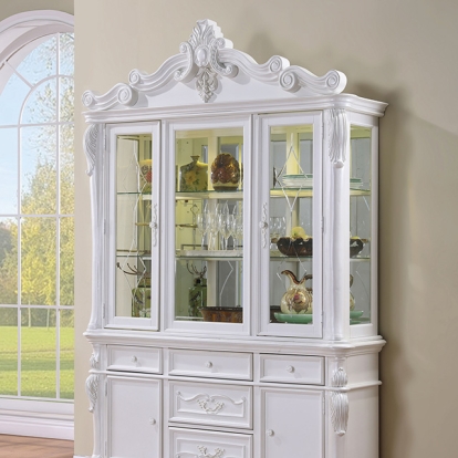 Furniture Of America Manzanita Traditional White Hutch & Buffet Model FM3261WH-HB-SET