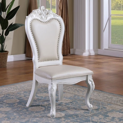 Furniture Of America Manzanita Traditional White Side Chair Model FM3261WH-SC-2PK