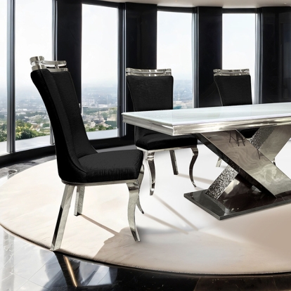 Furniture Of America Palazzo Glam Chrome Dining Table Model FM33002SV-T-TABLE