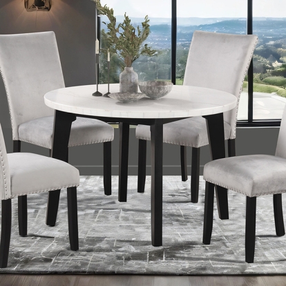 Furniture Of America Sabro Contemporary Black/White Round Dining Table Model FM3330BK-RT-TABLE