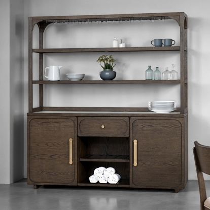 Furniture Of America Vellara Transitional Dark Walnut Hutch & Buffet Model FM34021DW-HB-SET