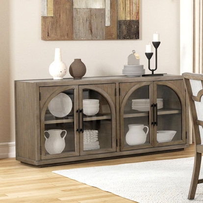 Furniture Of America Clements Modern Farmhouse Oak Sideboard Model FM3411AK-SV