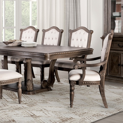 Furniture Of America Seven Oaks Traditional Weathered Oak Dining Table Model FM3418AK-T-TABLE