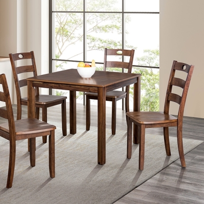 Furniture Of America Lubbock Transitional Walnut 5 Pc. Dining Table Set Model FM3419WN-T-5PK