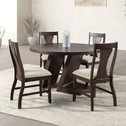 Furniture Of America Holsworthy Contemporary Espresso Round Dining Table Model FM3600ES-RT