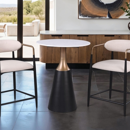 Furniture Of America Streatham Contemporary Black/White/Gold Dining Table Model FM37002BK-PT-TABLE