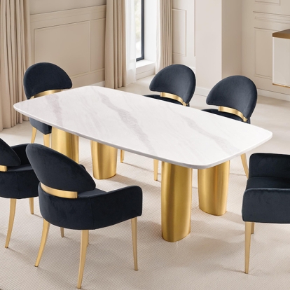Furniture Of America Northall Contemporary White/Gold Dining Table Model FM37004WH-T-TABLE