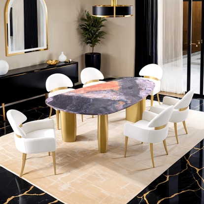 Furniture Of America Northwich Contemporary Black/Gray/Matte Gold Dining Table Model FM37006GY-T-TABLE