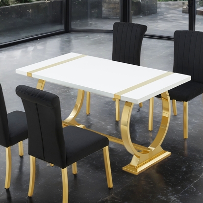 Furniture Of America Holstebro Contemporary Gold/White 60" Dining Table Model FM37007GD-T