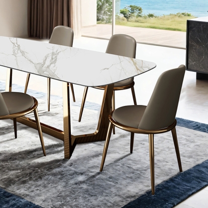 Furniture Of America Norelli Contemporary Gold/White Dining Table Model FM3701GD-T-TABLE