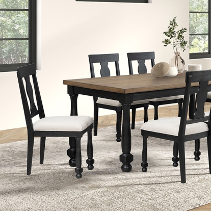 Furniture Of America Neue Mills Modern Farmhouse Black Rect. Dining Table Model FM39009BK-T