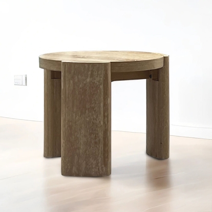 Furniture Of America Poltimore Contemporary Oak Round End Table Model FM4220AK-E